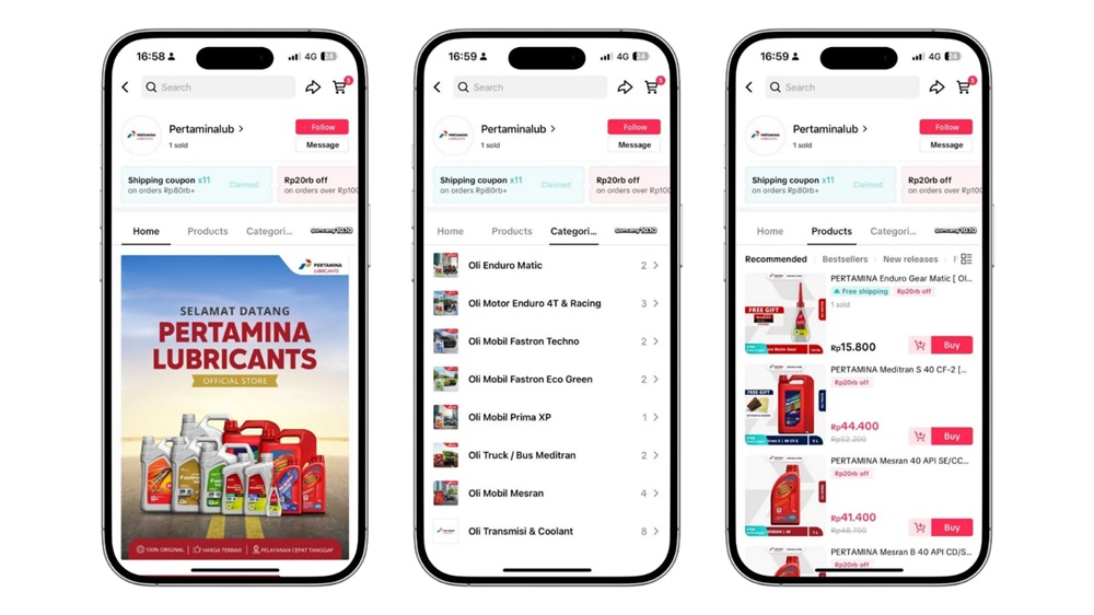 Official Store Pertamina Lubricants di Tiktok Shop